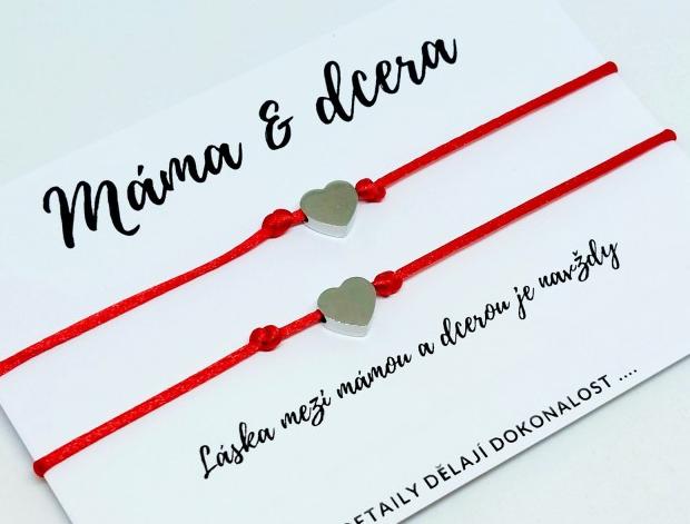 Párové náramky Máma & dcera náramek zapínání drhání uzlík macrame posuvné šňůrkový 