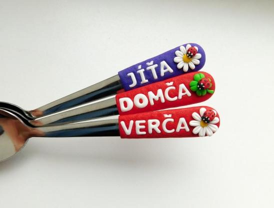Lžička se jménem dárek jméno fimo cernit lžíce 