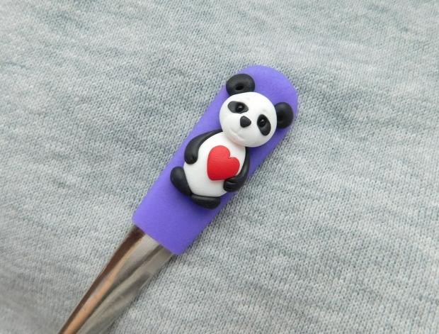 Lžička s pandou - Valentýn IV. zvíře dárek medvídek láska dětské panda dětská valentýn fimo lžíce dezertní lžička bear pandička 