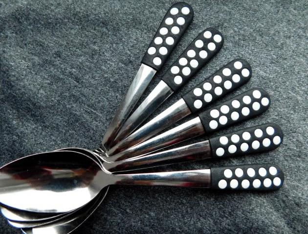 Puntíky zvíře puntík retro dětské dětská fimo lžíce tečka dezertní lžička polka dots 