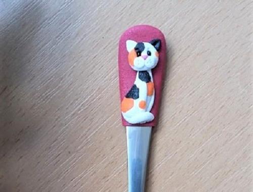 Lžička s kočkou zvíře puntík retro dětské dětská fimo lžíce tečka dezertní lžička polka dots 