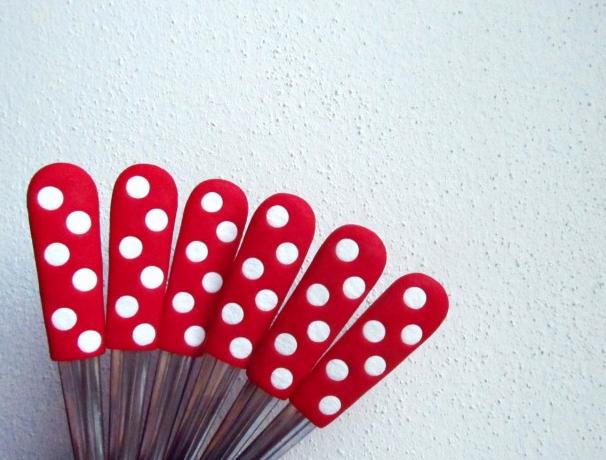 Lžička s puntíky zvíře puntík retro dětské dětská fimo lžíce tečka dezertní lžička polka dots 