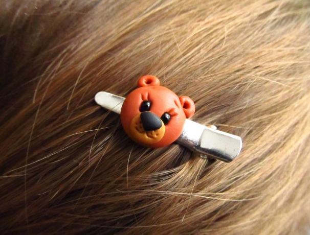 Medvídek - spona sponka náušnice medvídek méďa medvěd veselé crazy sponečka do vlasů pineta bear 