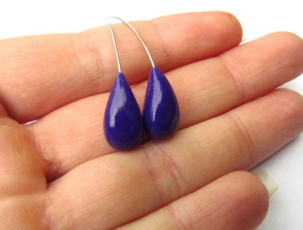 Pár kapek náušnice fialová jednoduché elegantní fialové purple 