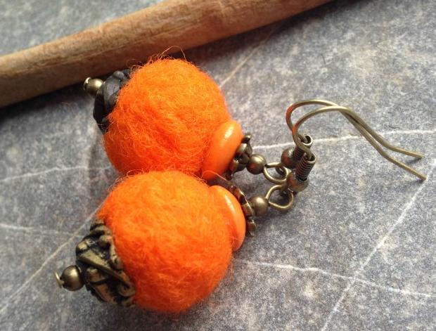 Orange plstěnky koule oranžová podzim dýně plstění rouno orange plstěnky halloween 
