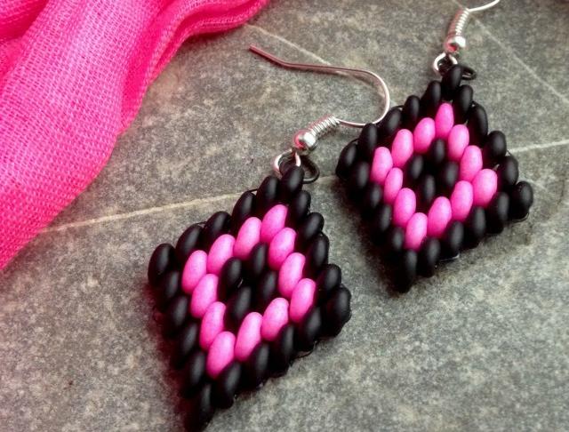Neonové kosočtverce náušnice neon reflexní kosočtverce twiny 
