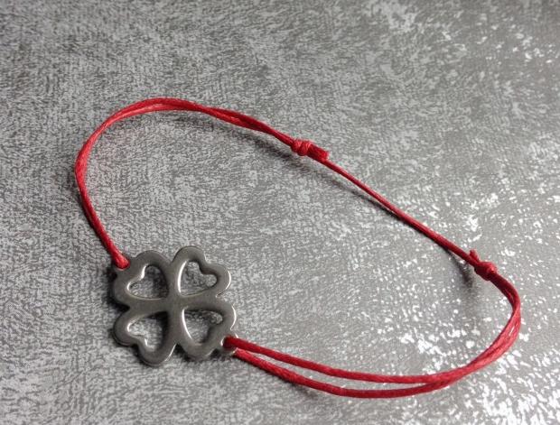 Náramek se čtyřlístkem - S.Steel náramek čtyřlístek štěstí ochranný kabbalah 