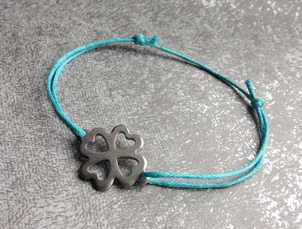 Náramek se čtyřlístkem - S.Steel náramek čtyřlístek štěstí ochranný kabbalah 
