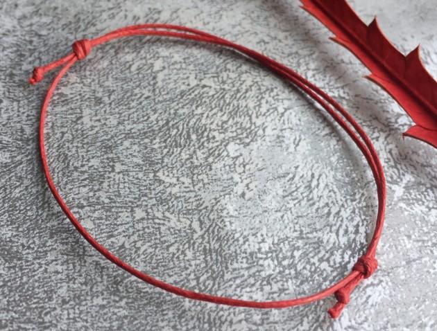 Červený náramek náramek štěstí voskovaná šňůrka ochranný kabbalah 