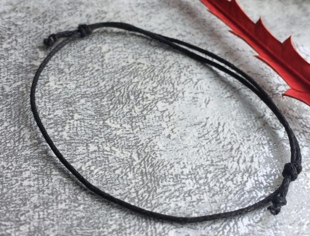 Černý náramek náramek štěstí voskovaná šňůrka ochranný kabbalah 