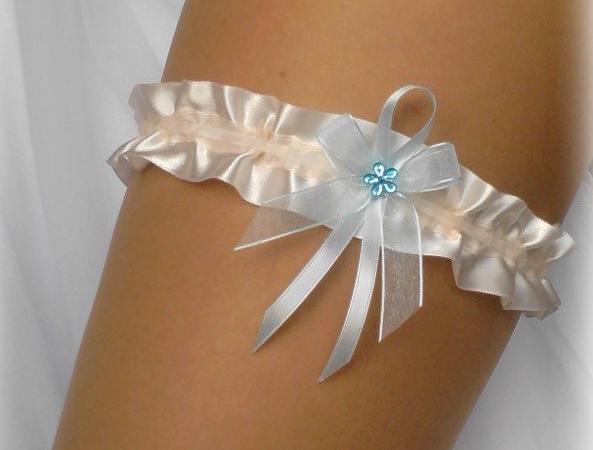 SATÉNOVÝ SVATEBNÍ PODVAZEK  ivory dárek láska sexy satén svatební smetanový dárkový nevěsta ivory champagne wedding podvazky hochzeit podvazek - svatba svatební šaty rozlučka 