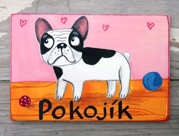 Cedulka na dveře malované cedulka originál 