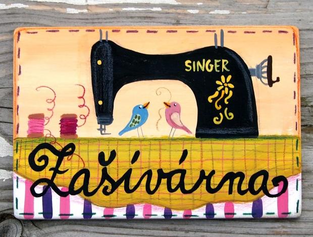 Cedulka na dveře malované koza cedulka louka originál hlídač 