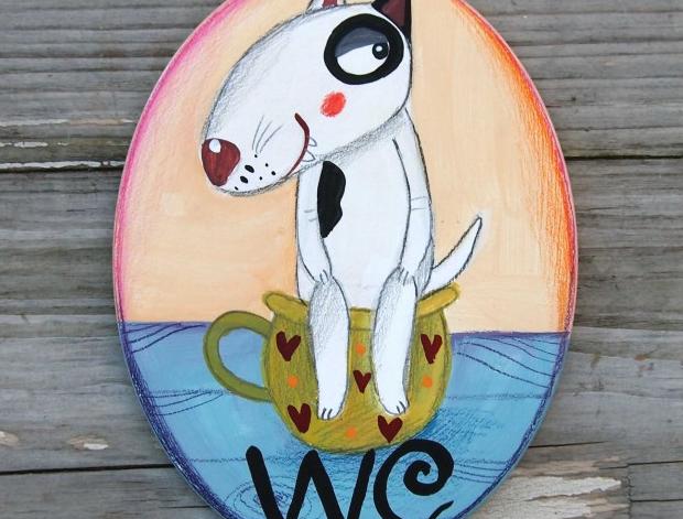 Cedulka na dveře originální malba cedulka veselé 