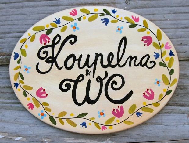 Cedulka na dveře voda originální malba cedulka veselé hlídač čivava 