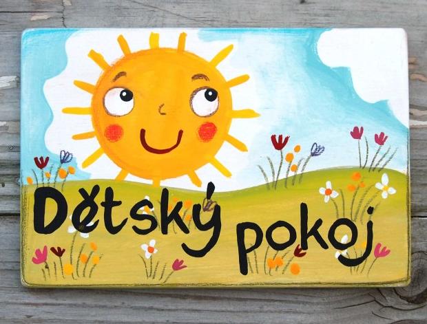 Cedulka na dveře cedulka originál malvice veseé 