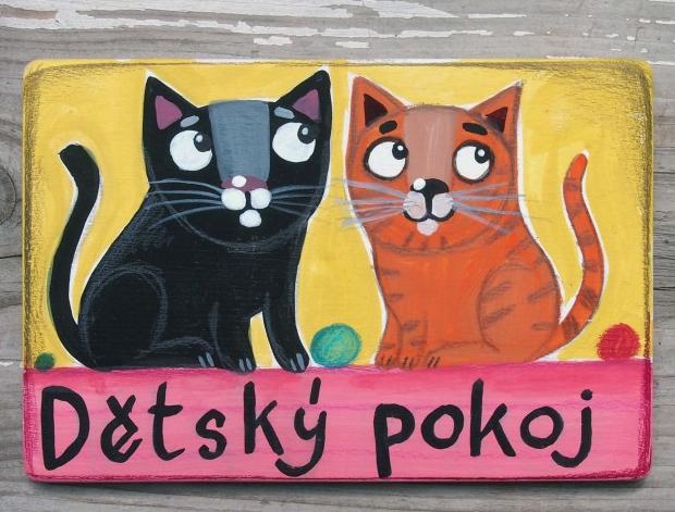 Cedulka na dveře voda originální malba cedulka veselé 