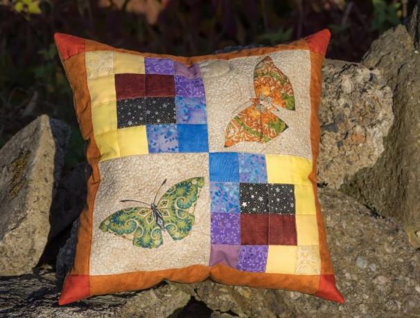 Motýlí radost 1 radost podzim motýl patchwork polštář povlak podzimní motýli 