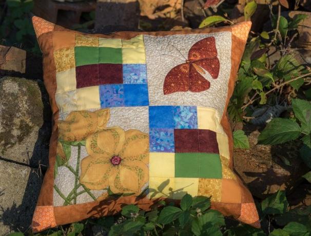 Motýlí radost 2 radost podzim motýl patchwork polštář povlak podzimní motýli 