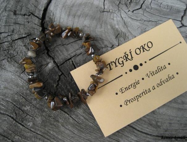 Náramek s minerálem - tygří oko