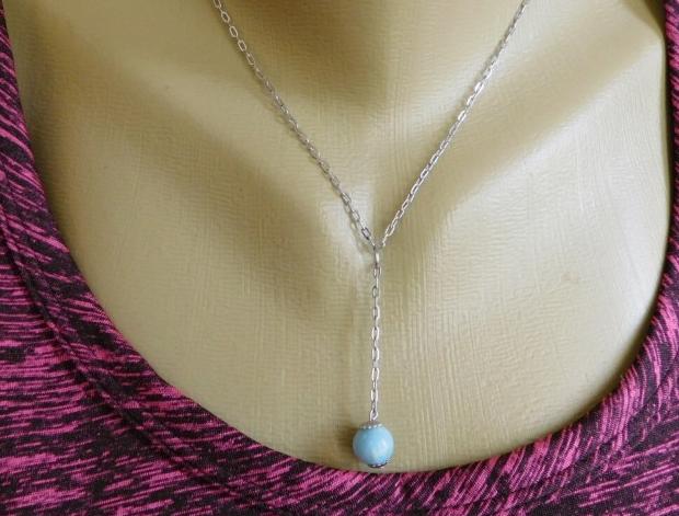 Náhrdelník - Kulička larimaru náhrdelník larimar nerez 