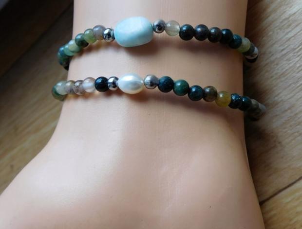Náramek - Jaspis + larimar