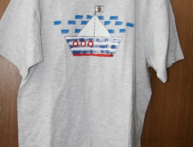 Triko loďka triko šedá šedé loď tričko pánské 