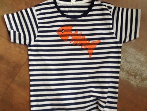 Tričko rybí kost dárek ryba kost dětské tričko na vodu 