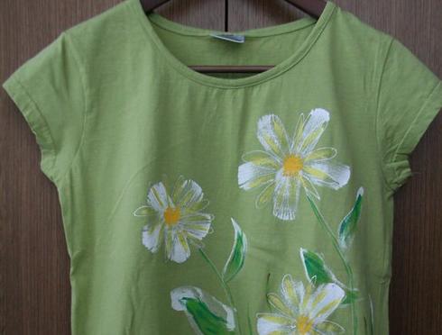 Tričko květy na zelené dárek triko zelené květ kytka tričko dámské 