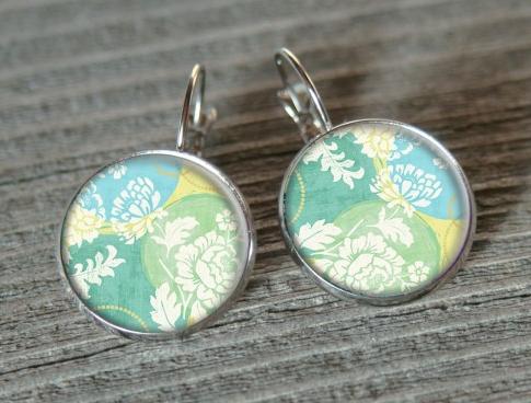 Rostlinný ornament originální náušnice letní léto valentýn pryskyřice nevšední 