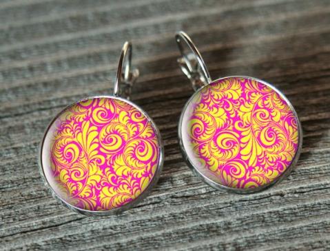 Letní ornament originální náušnice letní hvězda květ zahrada králík zajíc léto neon valentýn pryskyřice pink duha kvítek duhovka duhové leknín neonové nevšední audrey 