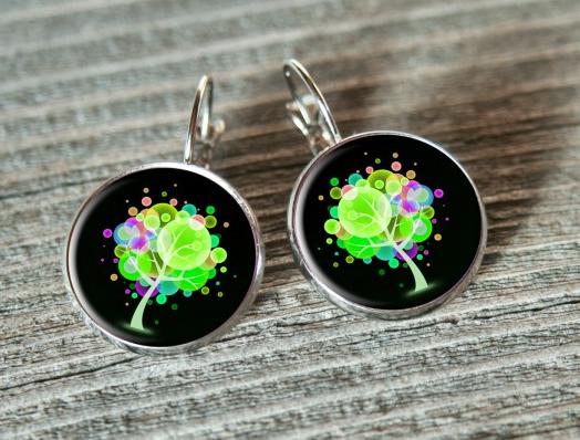 Barevný strom originální náušnice letní hvězda květ zahrada králík zajíc léto neon valentýn pryskyřice pink duha kvítek duhovka duhové leknín neonové nevšední audrey 