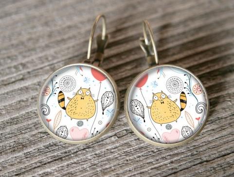 Kočka :-) originální náušnice letní hvězda květ zahrada králík zajíc léto neon valentýn pryskyřice pink duha kvítek duhovka duhové leknín neonové nevšední audrey 