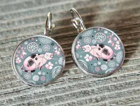 Kočka- visací náušnice