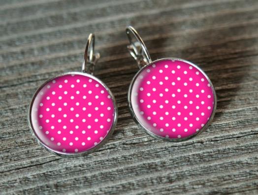 Růžové puntíky originální náušnice letní hvězda květ zahrada králík zajíc léto neon valentýn pryskyřice pink duha kvítek duhovka duhové leknín neonové nevšední audrey 