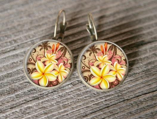 Letní exotika originální náušnice letní hvězda květ zahrada králík zajíc léto neon valentýn pryskyřice pink duha kvítek duhovka duhové leknín neonové kárované nevšední audrey káry 