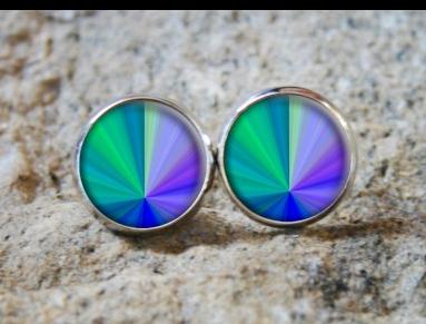 Modrá abstrakce originální dárek náušnice podzim letní léto valentýn pryskyřice duha puzetky nevšední nušnie zima vánoce 