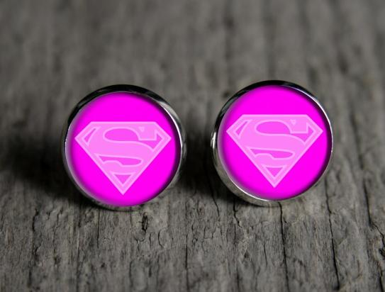 Super girl originální dárek náušnice podzim letní léto valentýn pryskyřice duha puzetky nevšední nušnie zima vánoce 