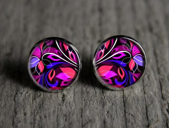 Náušnice - Rostlinný ornament originální dárek náušnice podzim letní léto valentýn pryskyřice duha puzetky páv nevšední nušnie zima vánoce 