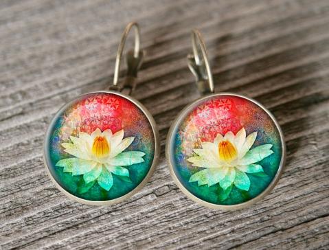 Leknín originální strom letní hvězda květ zahrada králík zajíc léto neon valentýn pryskyřice pink duha kvítek duhovka duhové neonové frida nevšední motýl náušnice 