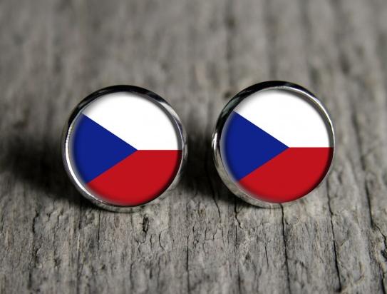 Vlajka originální dárek náušnice podzim letní léto valentýn pryskyřice duha puzetky páv nevšední nušnie zima vánoce 