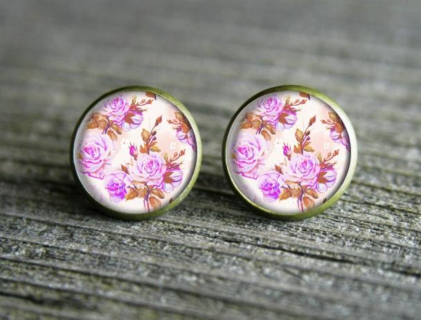 Romantika originální dárek náušnice podzim letní léto valentýn pryskyřice duha puzetky páv nevšední nušnie zima vánoce 