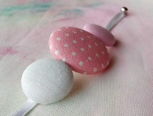 Butonkový náramek Růžový s puntíkem náramek náušnice růžová letní láska puntík buton magnet alergie buttonky sladká 