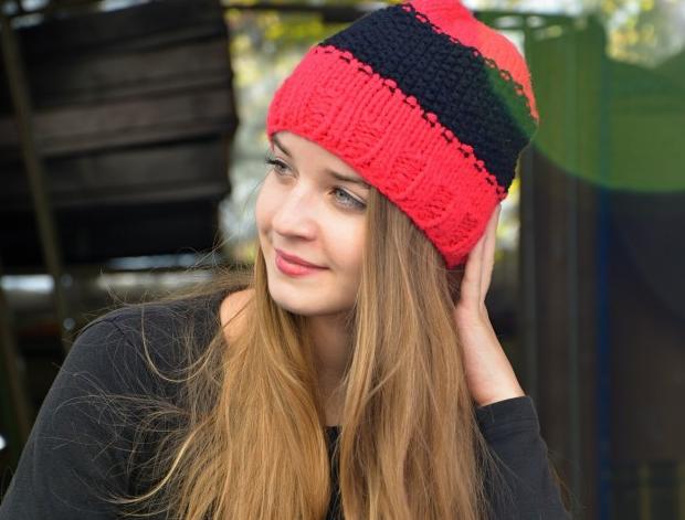 Pletená čelenka s copy -hnědá 1.