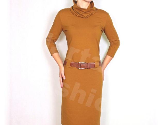 Šaty vz.496 (více barev) oranžová barevné elegantní hnědá sportovní okrová volnočasové hořčičná přestřižené 