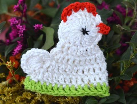Velikonoční slepička - návod háčkování velikonoce návod crochet slepička předloha návlek na vajíčko 