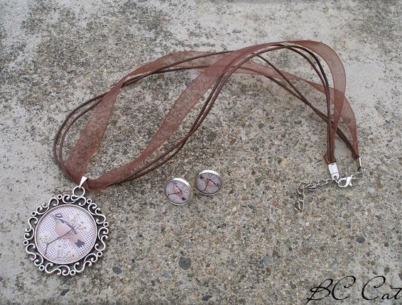 Růžové kvítí - náušnice