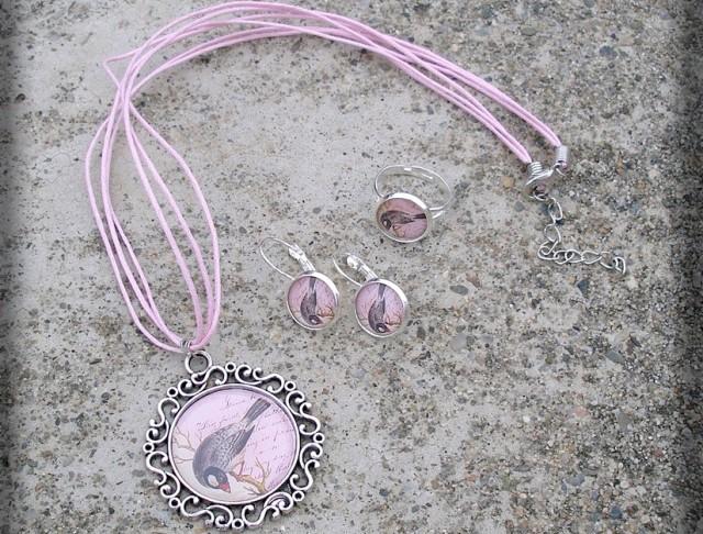 Růžové kvítí - náušnice