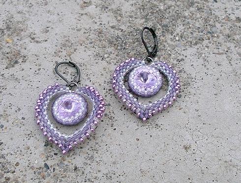 Růžové kvítí - náušnice