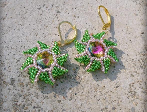 Růžové kvítí - náušnice